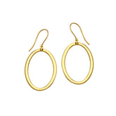 14K Yellow Gold Shiny Oval Drop Earrings fine designer jewelry for men and women